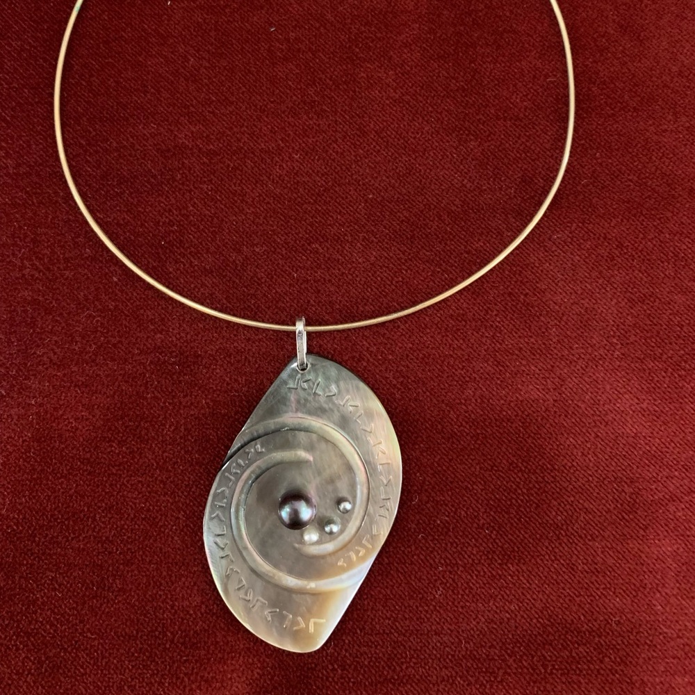 Handmade shell and pearl necklace
